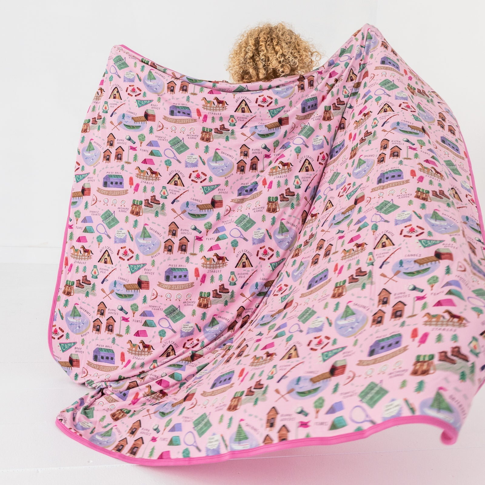 Pink Camp Sleepies Large Cloud Blanket®