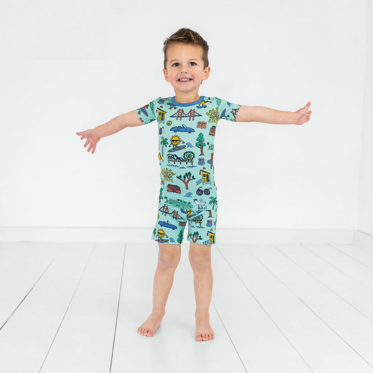 Golden State Two-Piece Short Sleeve & Shorts Pajama Set