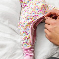Pastel Rainbows Crescent Zippy