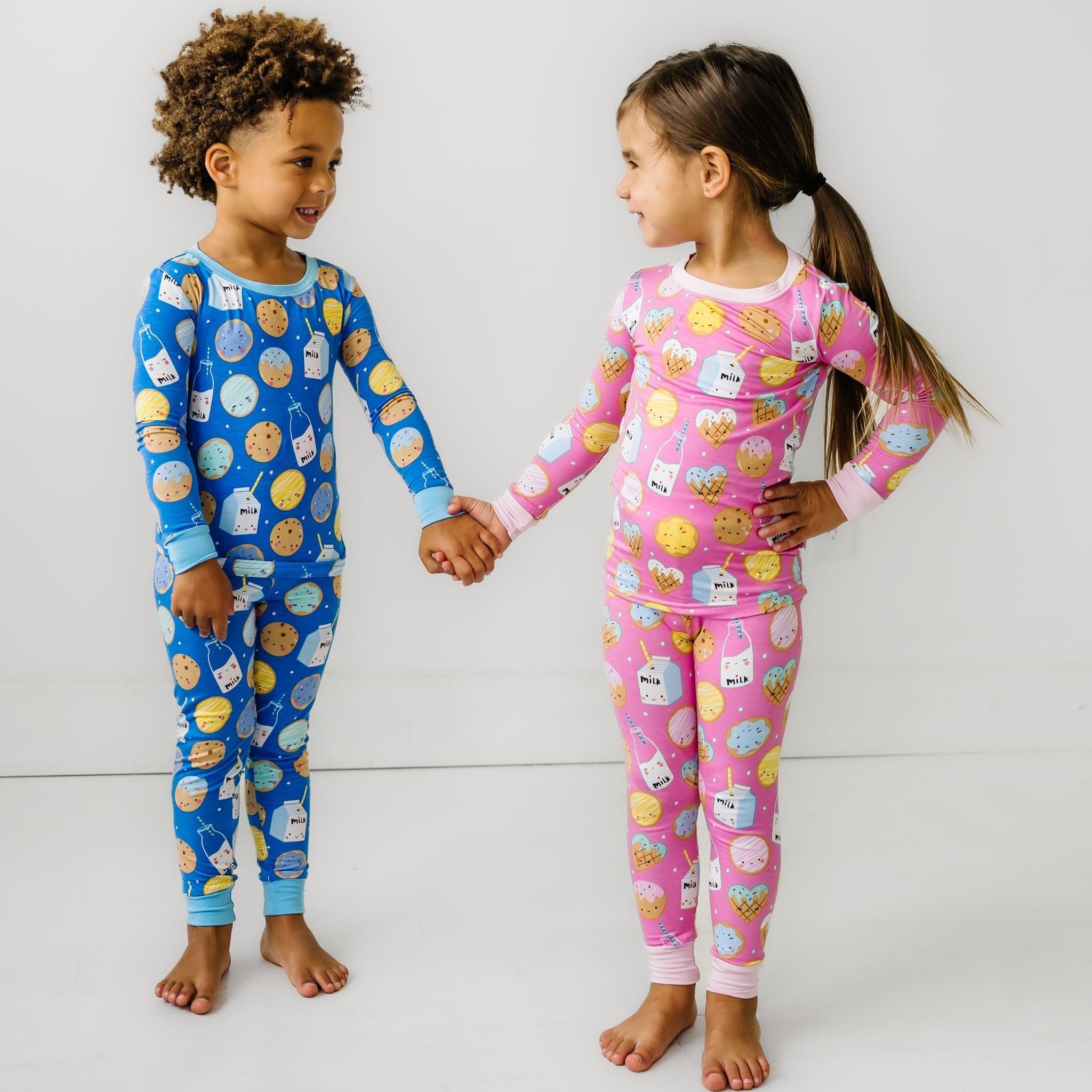 Blue Cookies & Milk Two-Piece Pajama Set
