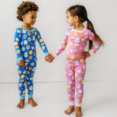 Blue Cookies & Milk Two-Piece Pajama Set