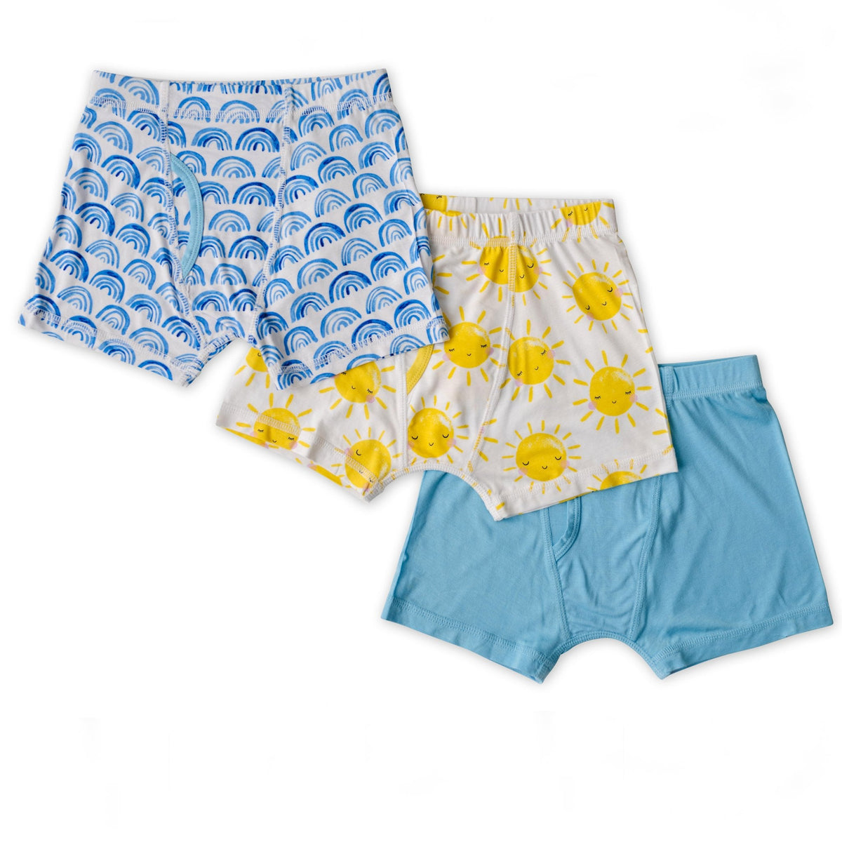 Rainbows & Sunshine Boy's Bamboo Viscose Boxer Brief Underwear - 3 Pack
