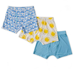 Rainbows & Sunshine Boy's Bamboo Viscose Boxer Brief Underwear - 3 Pack