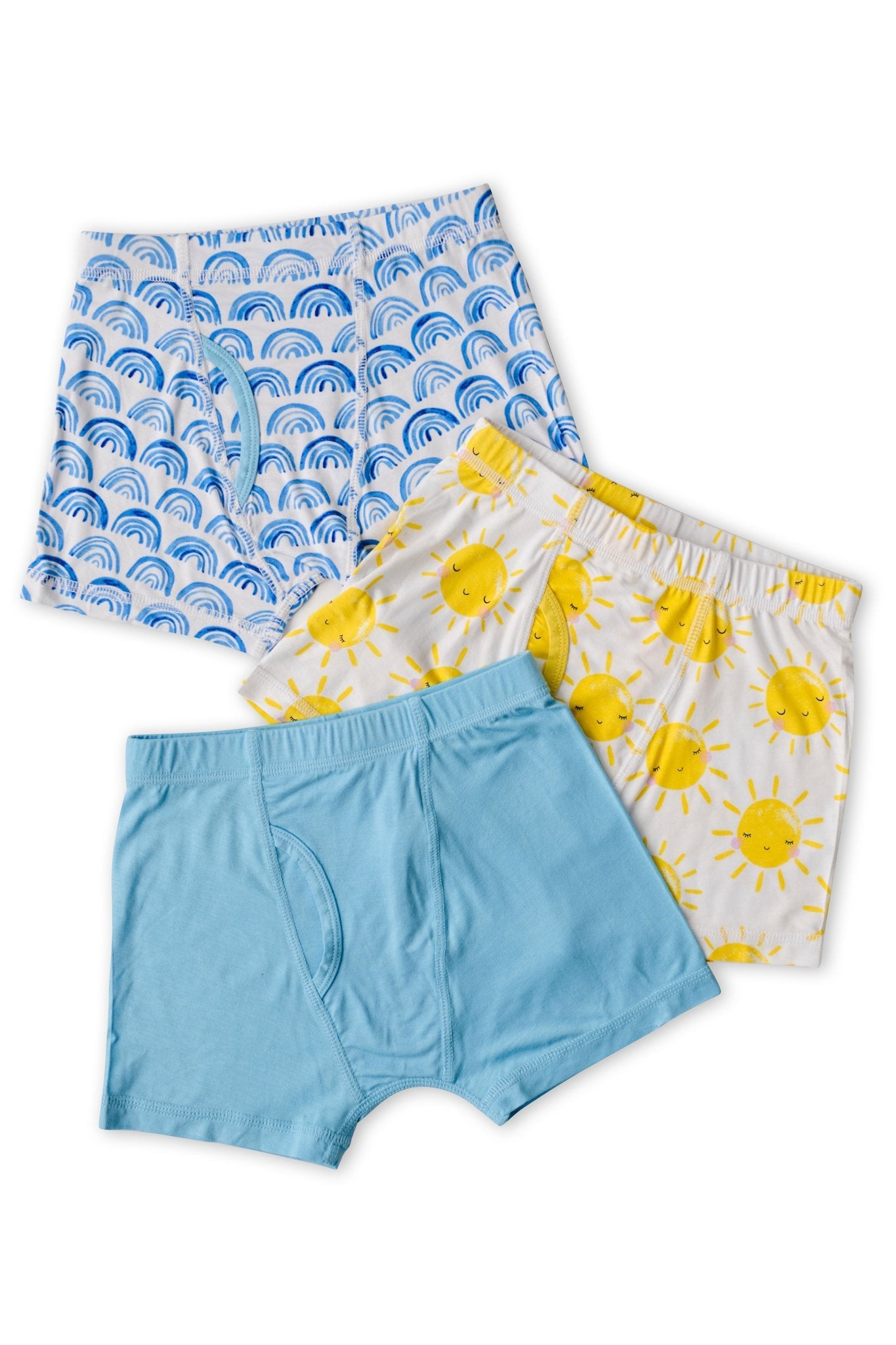 Rainbows & Sunshine Boy's Bamboo Viscose Boxer Brief Underwear - 3 Pack