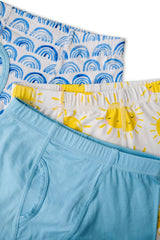 Rainbows & Sunshine Boy's Bamboo Viscose Boxer Brief Underwear - 3 Pack