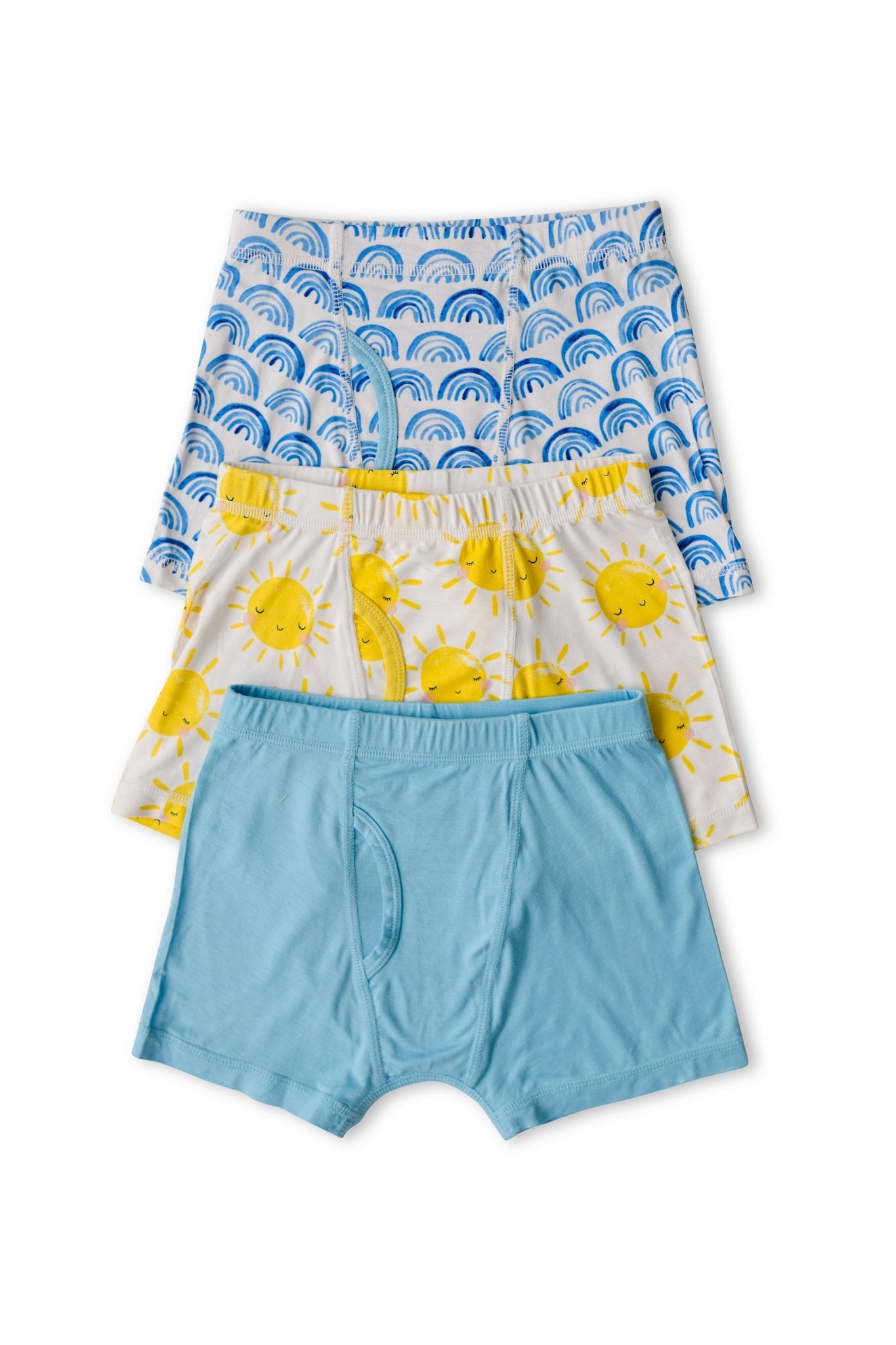 Rainbows & Sunshine Boy's Bamboo Viscose Boxer Brief Underwear - 3 Pack