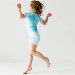 Tidepool Watercolor Two-Piece Short Sleeve & Shorts Pajama Set