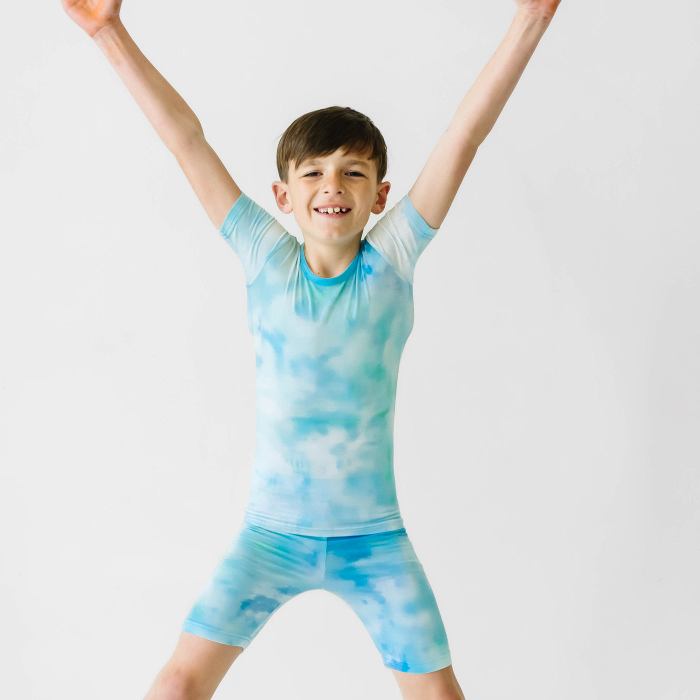 Tidepool Watercolor Two-Piece Short Sleeve & Shorts Pajama Set