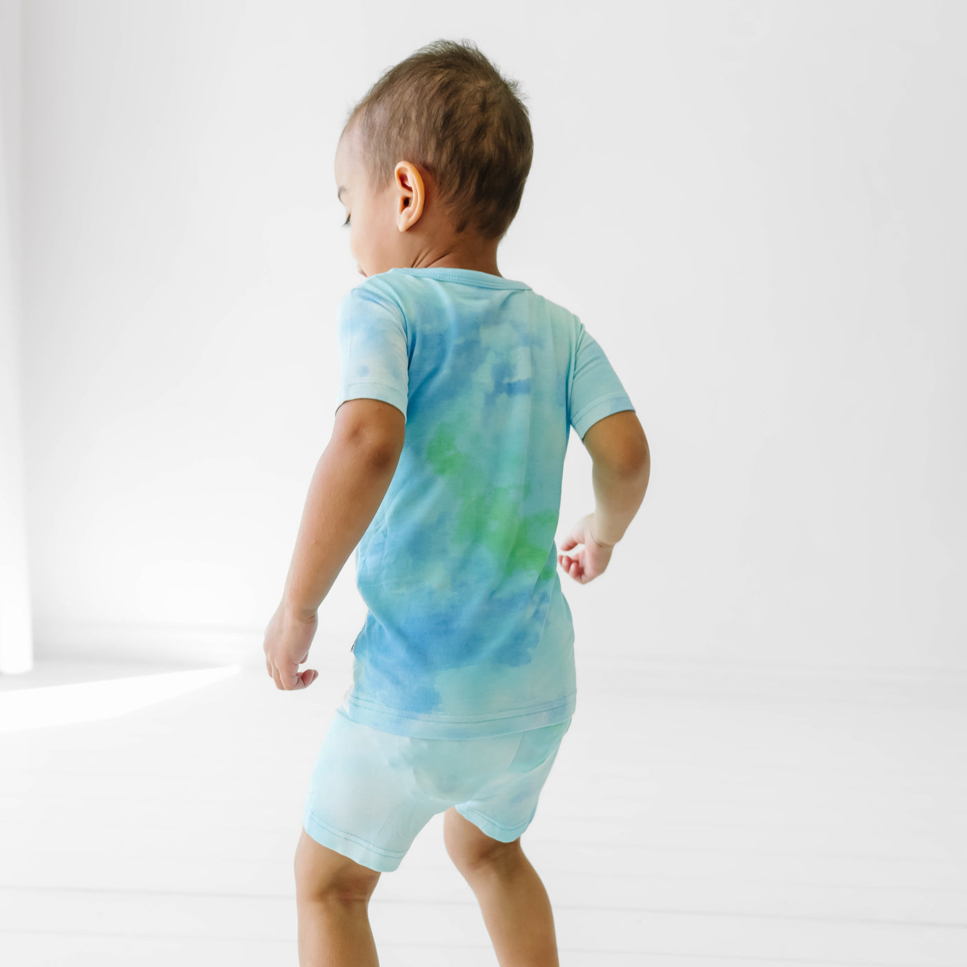 Tidepool Watercolor Two-Piece Short Sleeve & Shorts Pajama Set