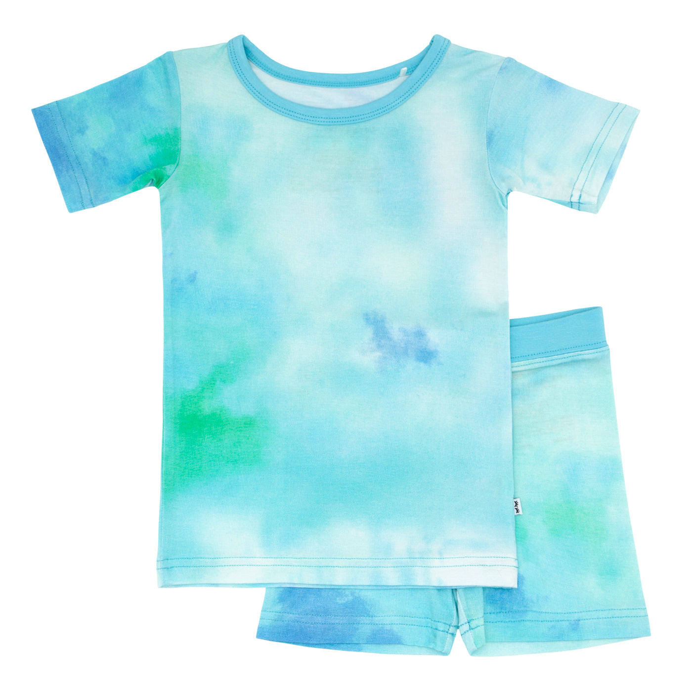 Tidepool Watercolor Two-Piece Short Sleeve & Shorts Pajama Set