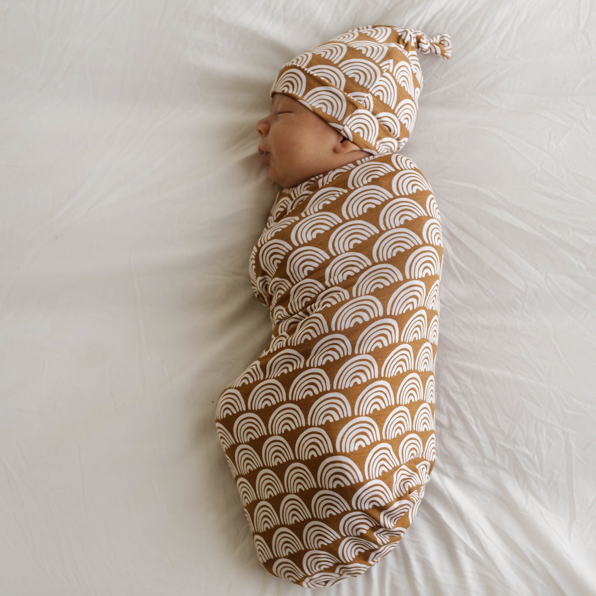 Rust Rainbows Swaddle & Hat Set