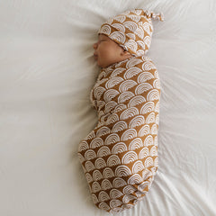 Rust Rainbows Swaddle & Hat Set